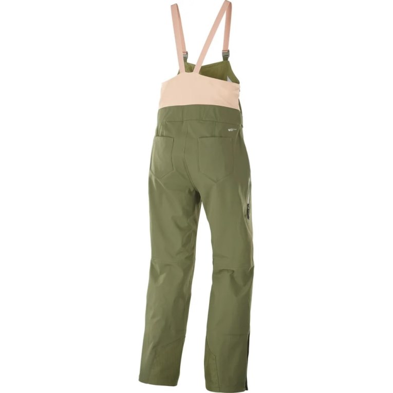 Olive Salomon Stance 3L Bib Women's Ski Pants | PH 27540R